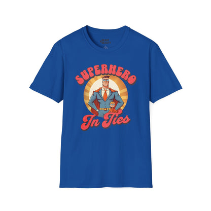 superhero in ties t-shirt royal t-shirt Father's Day gift idea