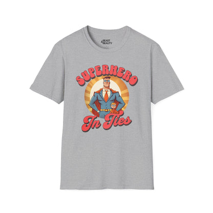superhero in ties t-shirt sport grey t-shirt Father's Day gift idea