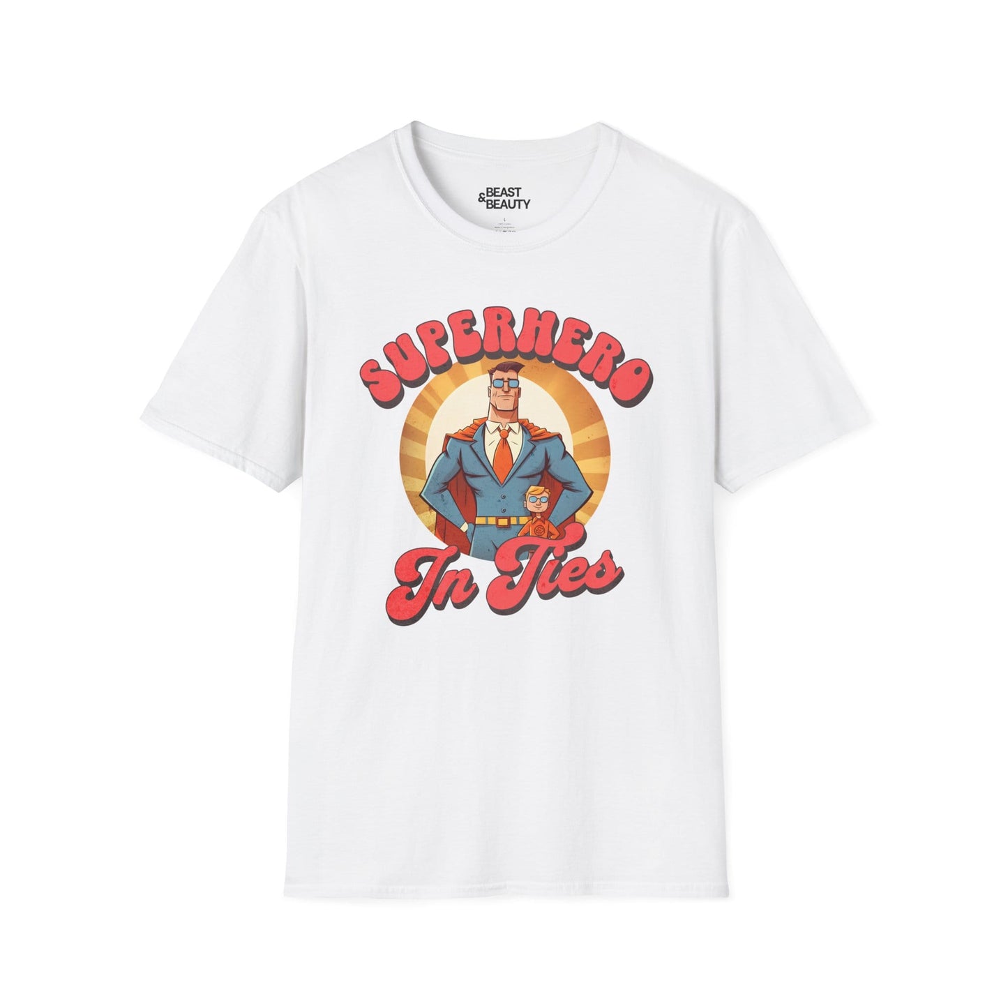 superhero in ties t-shirt white t-shirt Father's Day gift idea