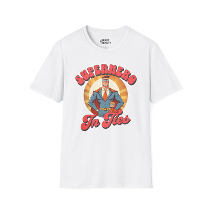 superhero in ties t-shirt white t-shirt Father's Day gift idea