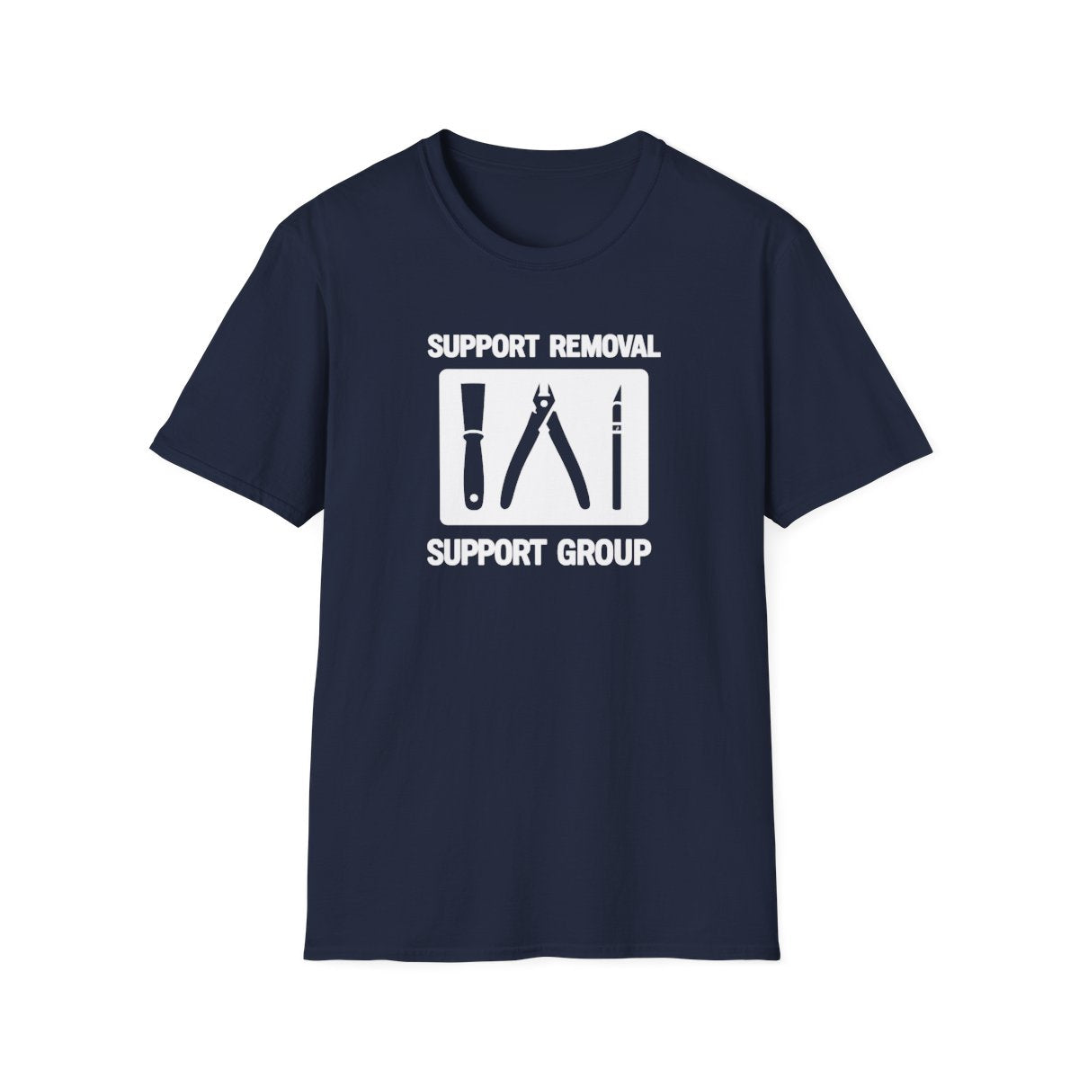 dark chocolate t-shirt with support removal support group funny 3d printing design
