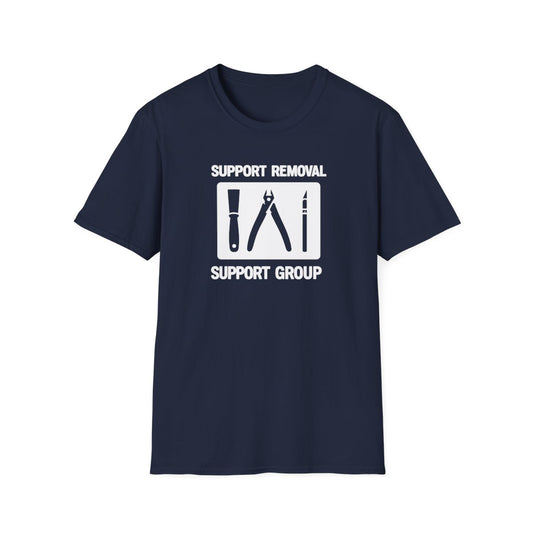 dark chocolate t-shirt with support removal support group funny 3d printing design