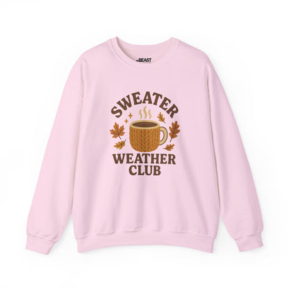 sweater weather club sweatshirt light pink sweatshirt gift gift idea