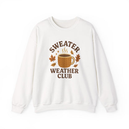 light pink sweatshirt with sweater weather club design