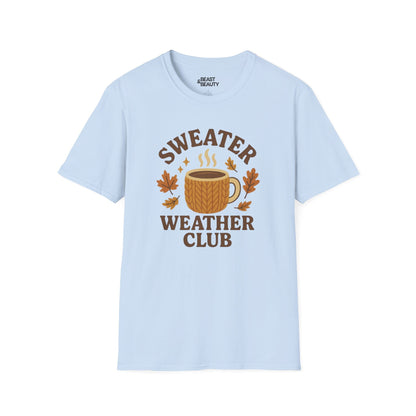 sweater weather club t-shirt light blue t-shirt gift gift idea