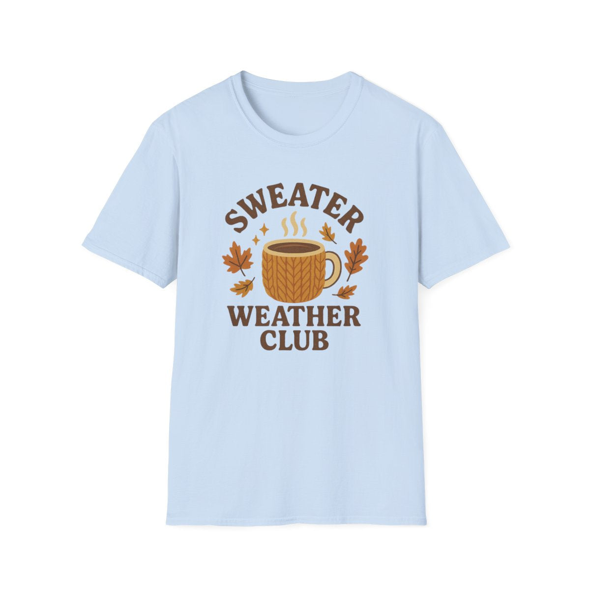 natural t-shirt with bold sweater weather club autumn print