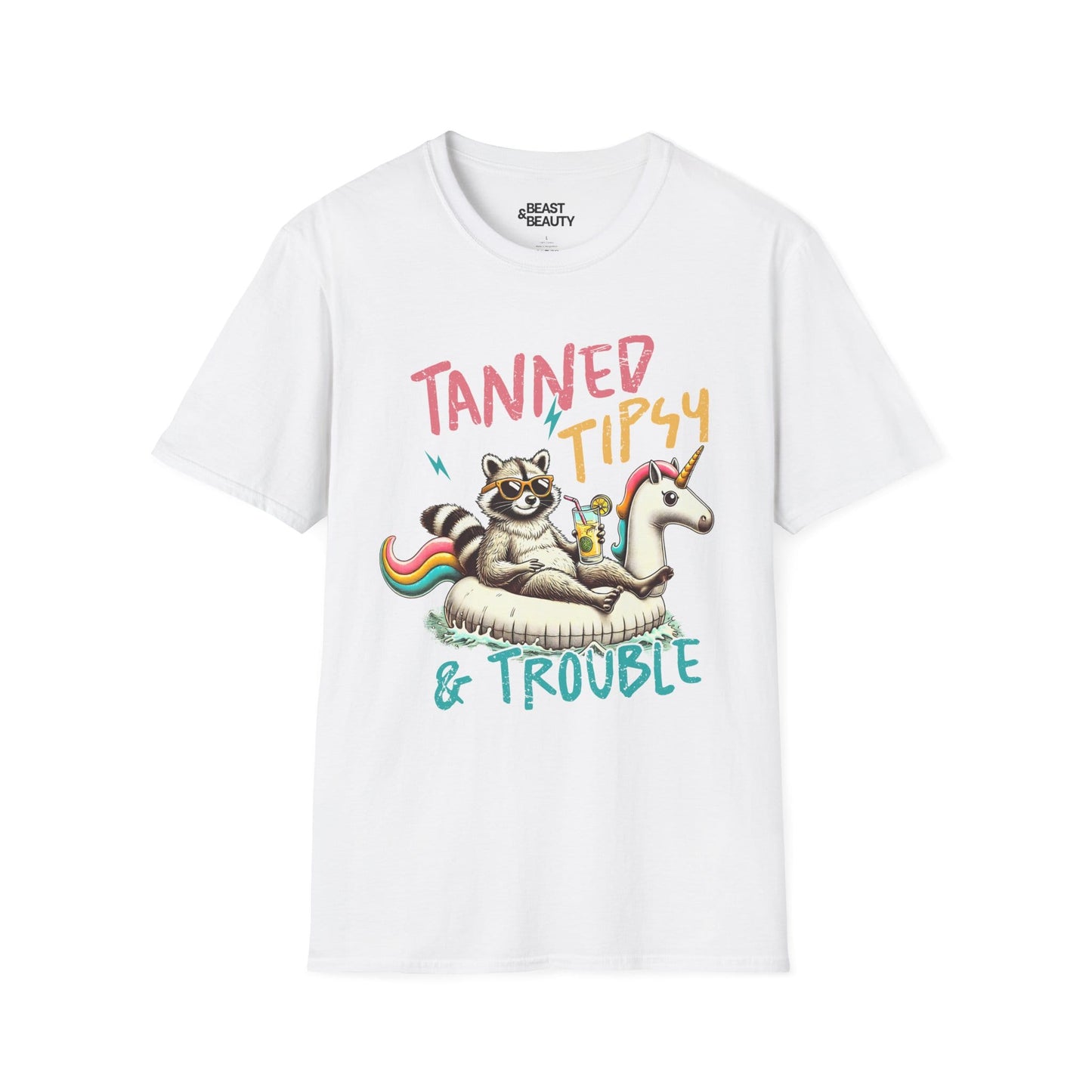 tanned tipsy & trouble t-shirt white t-shirt gift gift idea