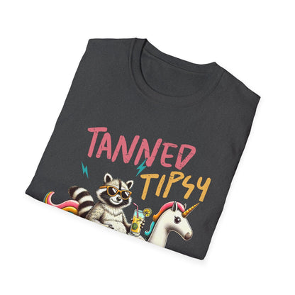 Tanned Tipsy & Trouble T-Shirt - funny t-shirt by Cheeky Business