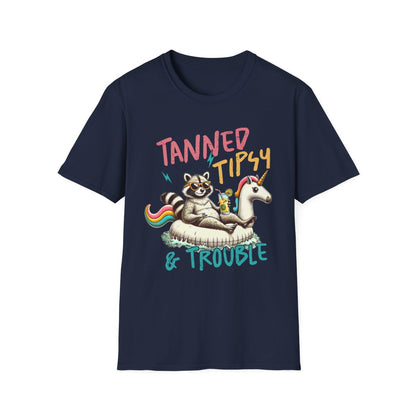 Tanned Tipsy & Trouble T-Shirt - funny t-shirt by Cheeky Business
