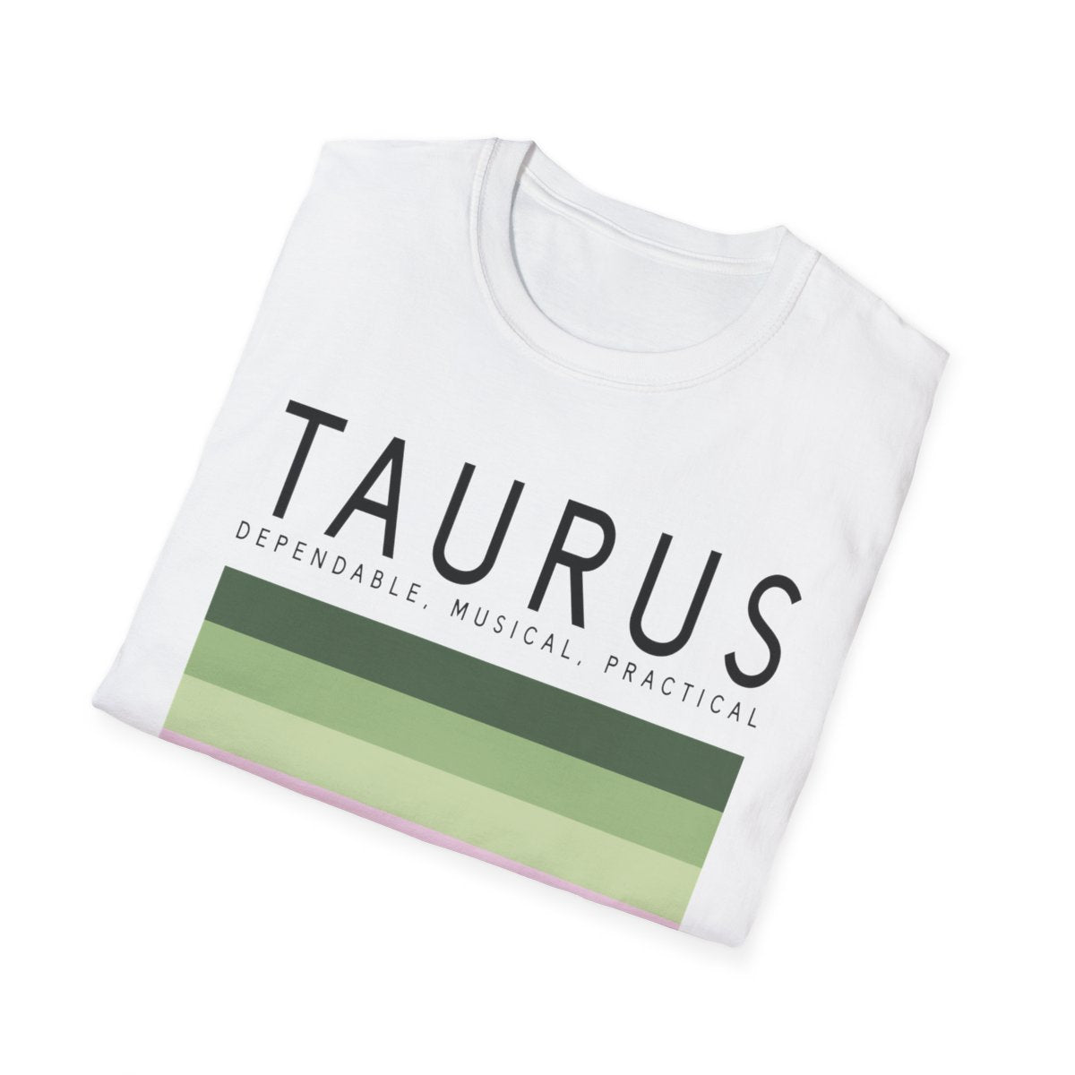white taurus t-shirt with minimalist zodiac design detail shot