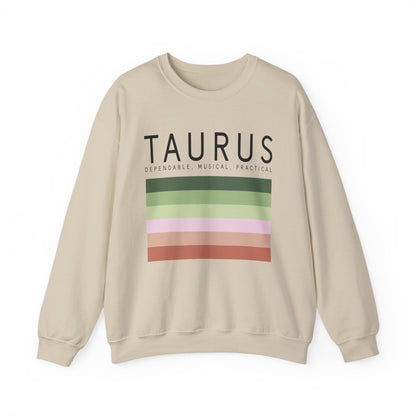 sport grey sweatshirt with taurus symbol and earthy tone print