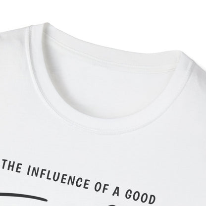 teacher influence t-shirt close-up of printed typography design detail