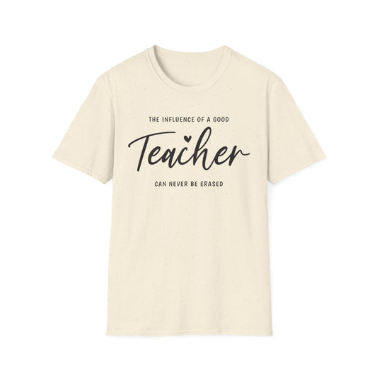 sport grey t-shirt with elegant teacher influence graphic print