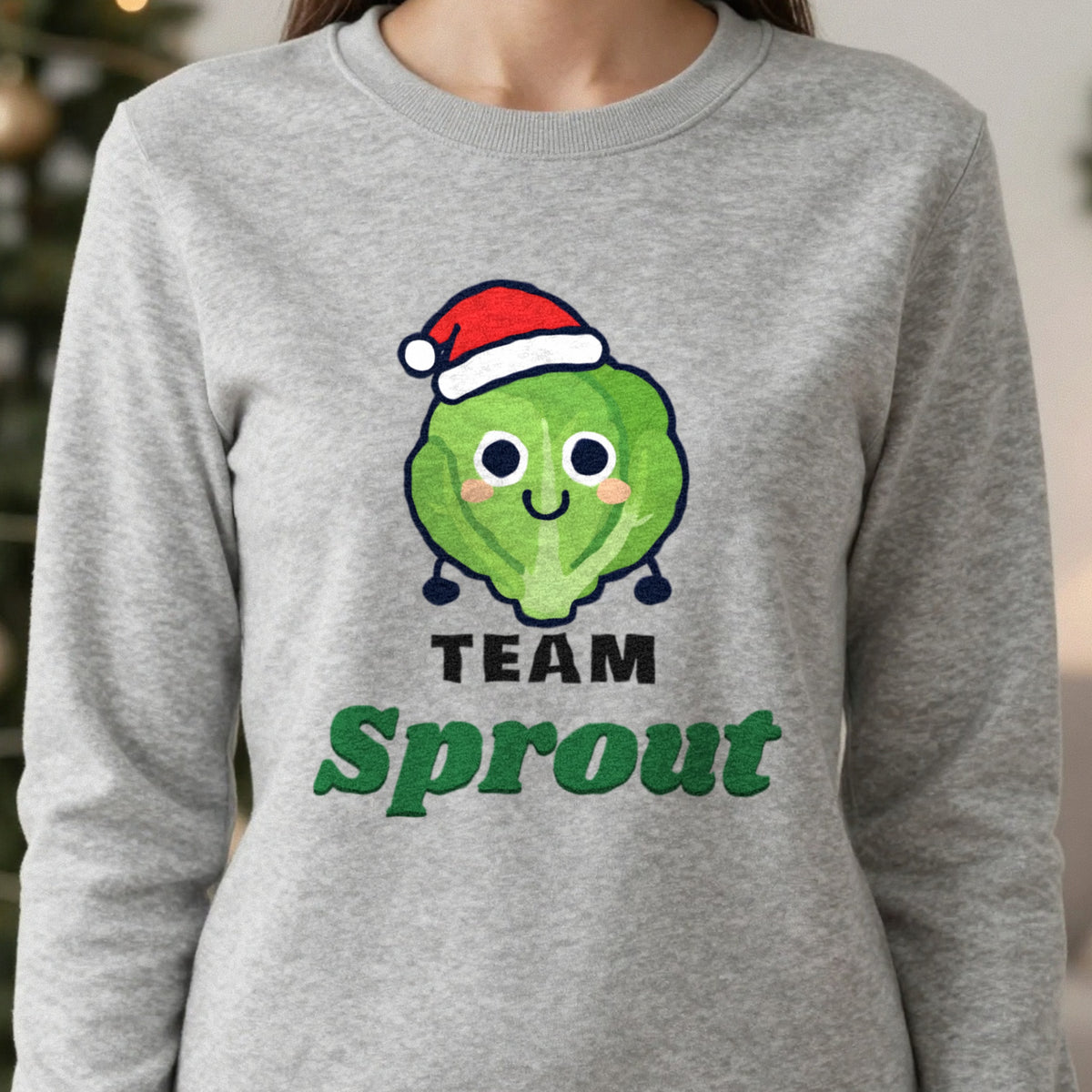 Team Sprout Christmas Jumper & T-Shirt close-up