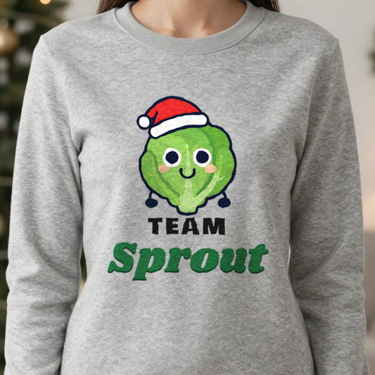 Team Sprout Christmas Jumper & T-Shirt close-up