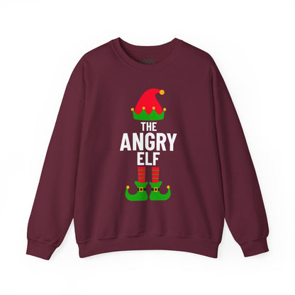 the angry elf christmas sweatshirt maroon sweatshirt Christmas gift idea