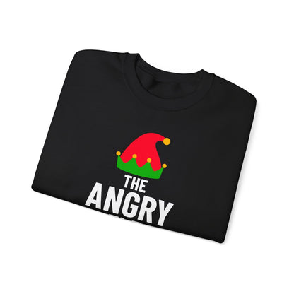 angry elf sweatshirt displayed in multiple colours