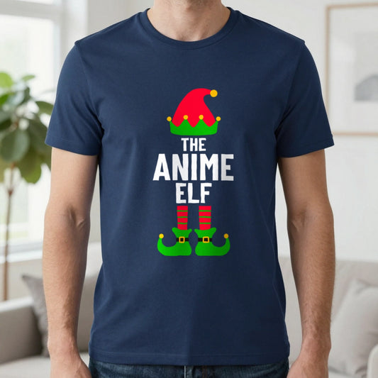 The Anime Elf Christmas T-Shirt worn, lifestyle photo