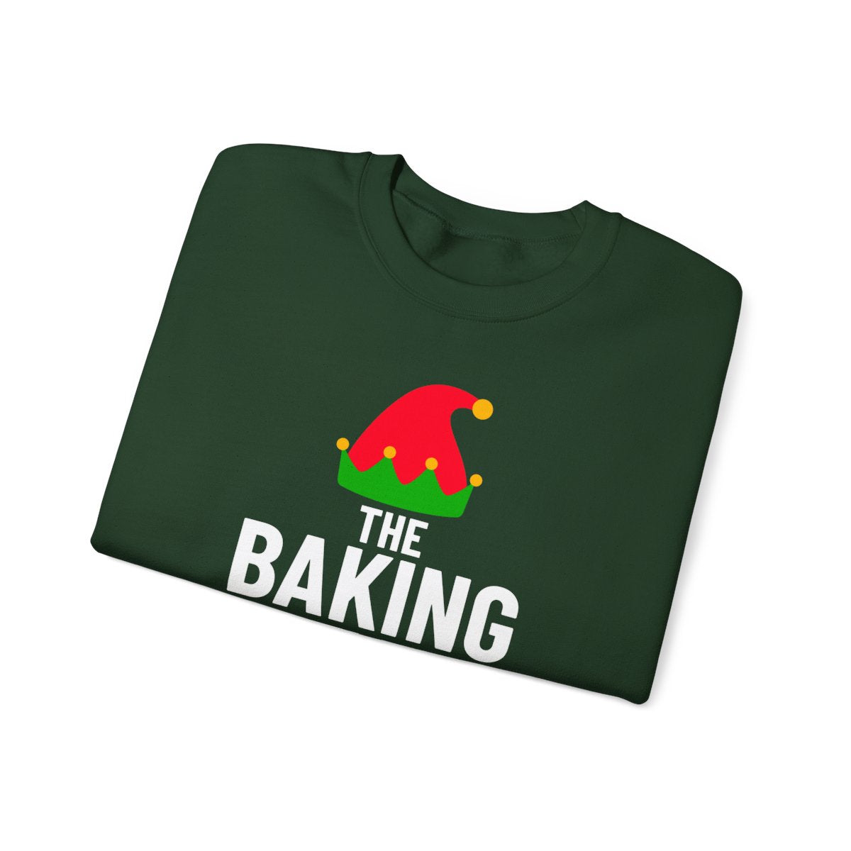 baking elf sweatshirt in multiple colours displayed flat