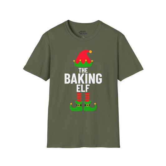 the baking elf christmas t-shirt military green t-shirt Christmas gift idea