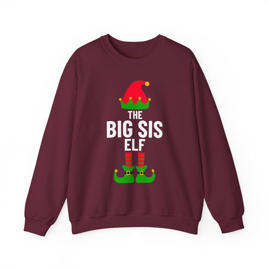 Big Sis Elf Christmas Sweatshirt - funny sweatshirt by Cheeky Business