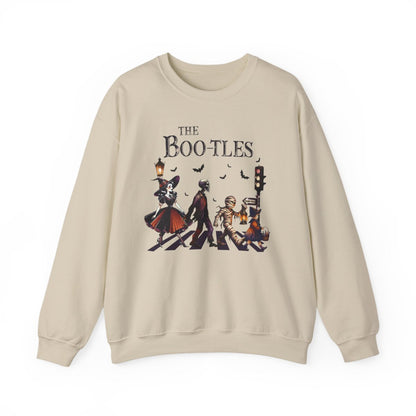 sand sweatshirt with the boo-tles halloween parody design detail