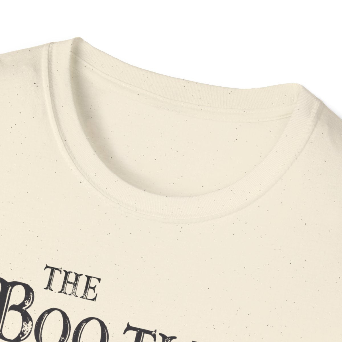 light blue t-shirt showing the bootles parody crosswalk graphic close-up detail