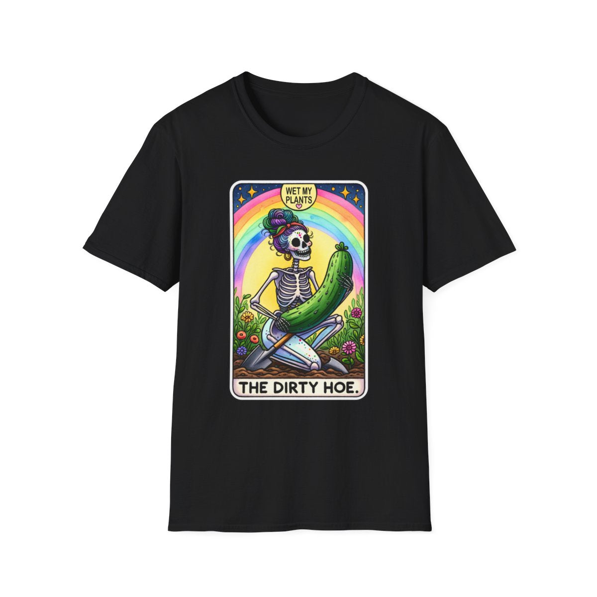The Dirty Hoe Tarot Gardening T-Shirt - funny t-shirt by Cheeky Business