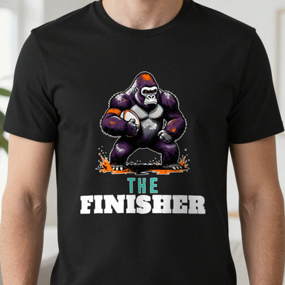 The Finisher Funny Rugby T-Shirt & Sweatshirt close-up
