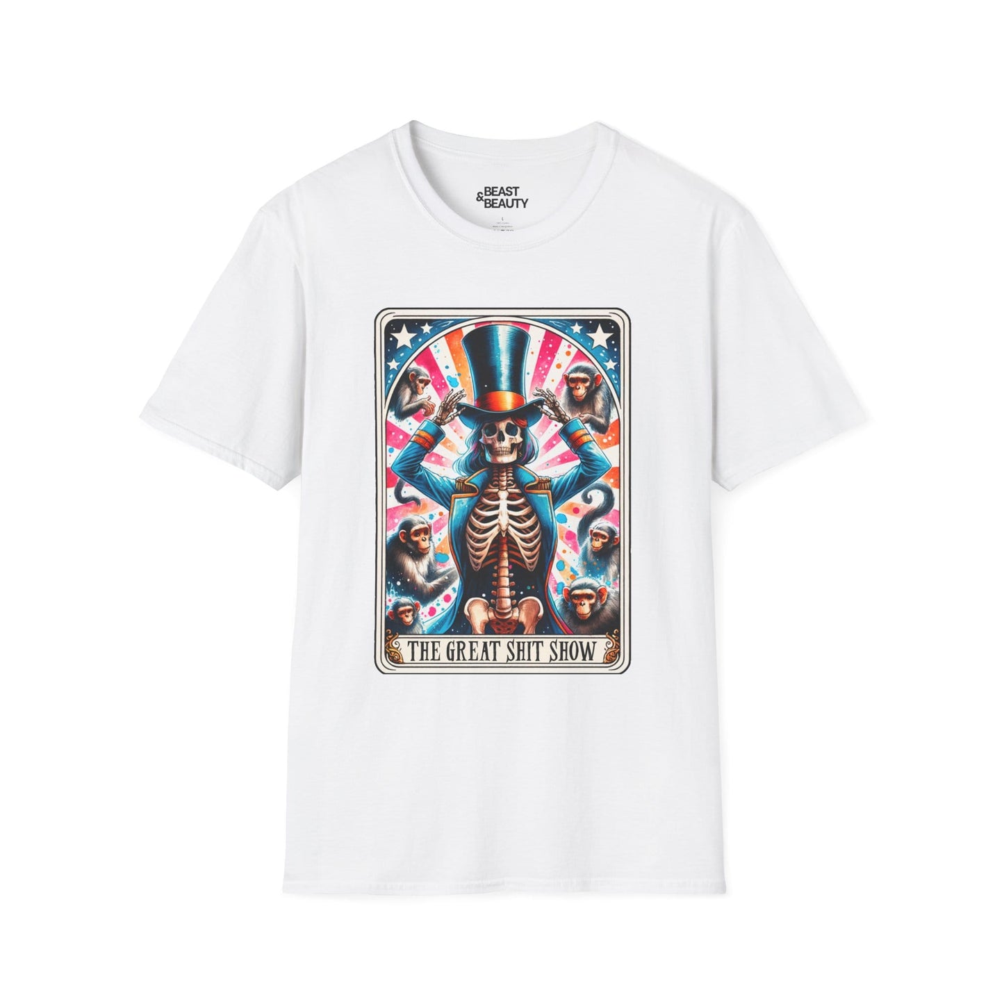 the great shit show tarot skeleton t-shirt t-shirt front product image