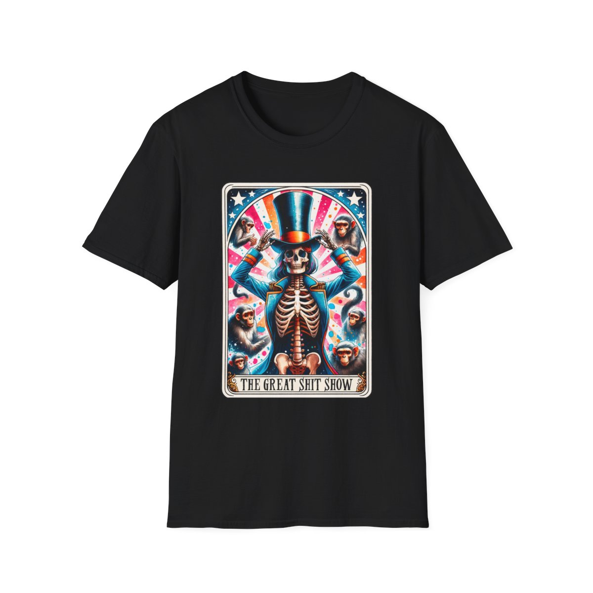 The Great Shit Show Tarot Skeleton T-Shirt - funny t-shirt by Cheeky Business