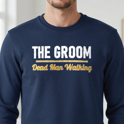The Groom Dead Man Walking Stag Do T-Shirt & Sweatshirt close-up