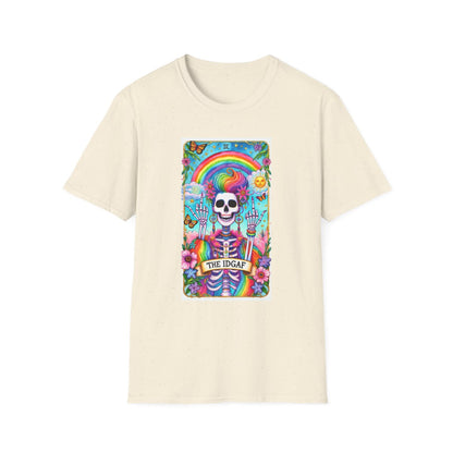 The IDGAF Skeleton Tarot Card Graphic T-Shirt - funny t-shirt by Cheeky Business
