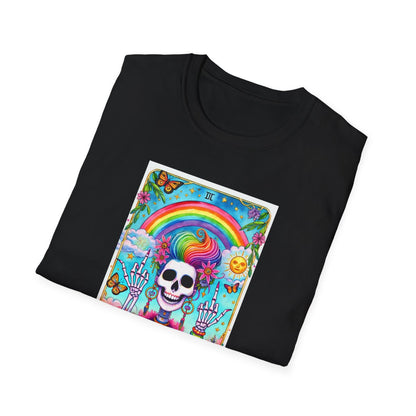 The IDGAF Skeleton Tarot Card Graphic T-Shirt - funny t-shirt by Cheeky Business