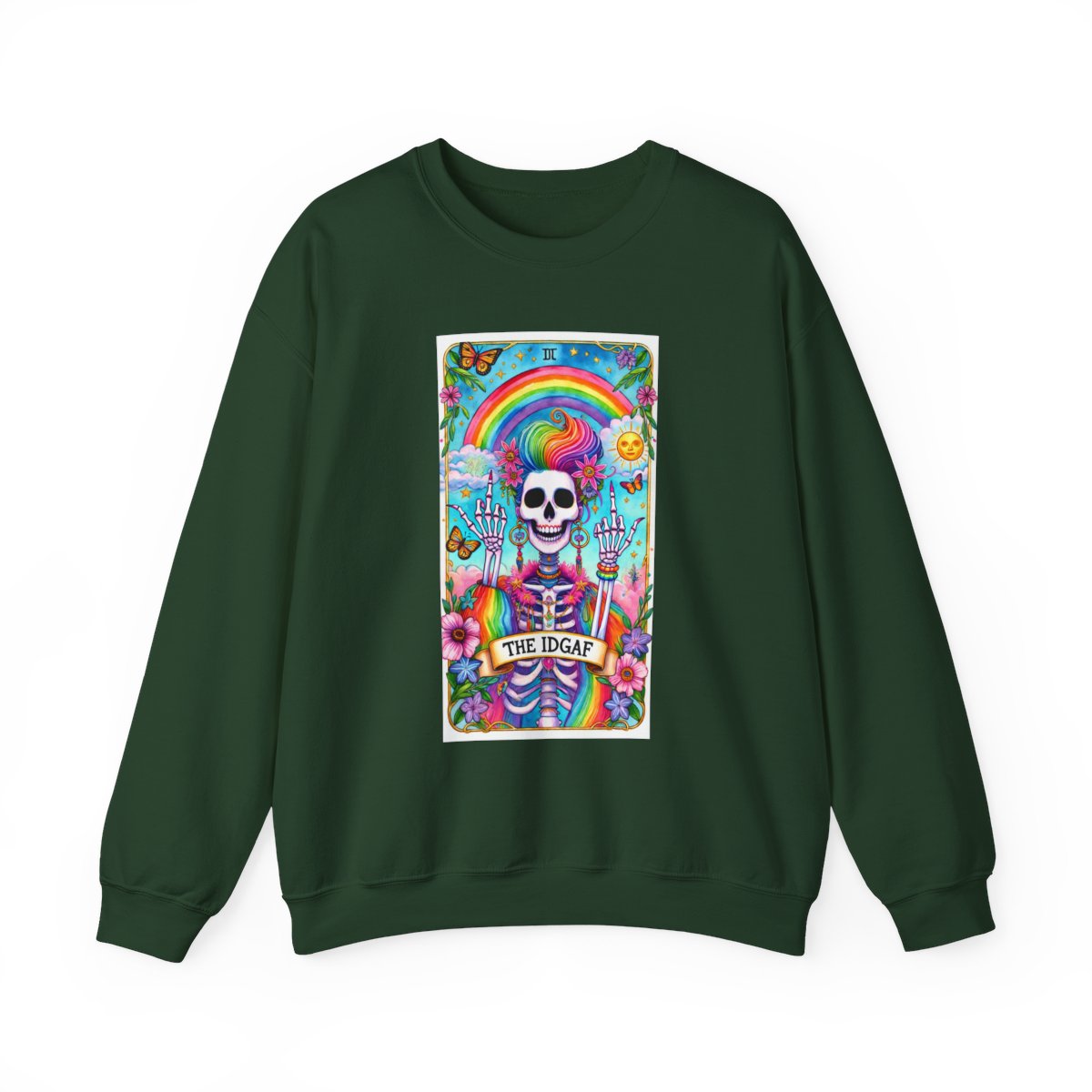 The IDGAF Skeleton Tarot Card Sweatshirt - funny sweatshirt by Cheeky Business
