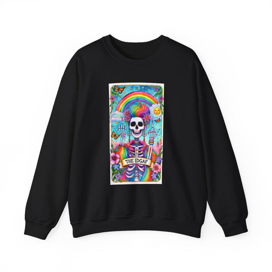 The IDGAF Skeleton Tarot Card Sweatshirt
