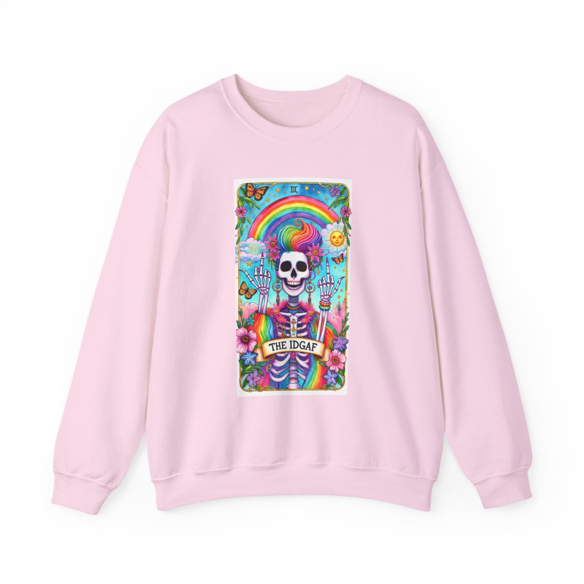 The IDGAF Skeleton Tarot Card Sweatshirt - funny sweatshirt by Cheeky Business