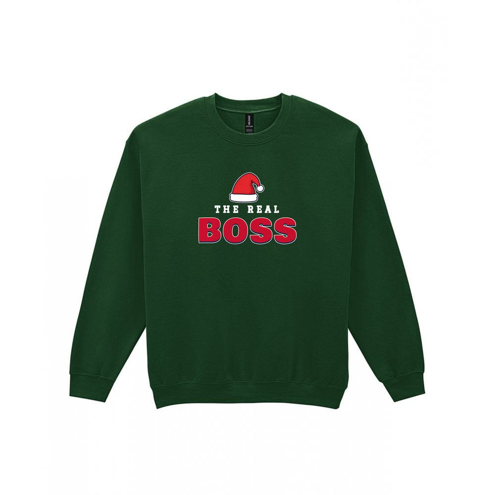 The Real Boss Christmas Jumper & T-Shirt Sweatshirt in Forest Green