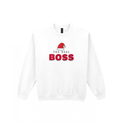 The Real Boss Christmas Jumper & T-Shirt Sweatshirt in White