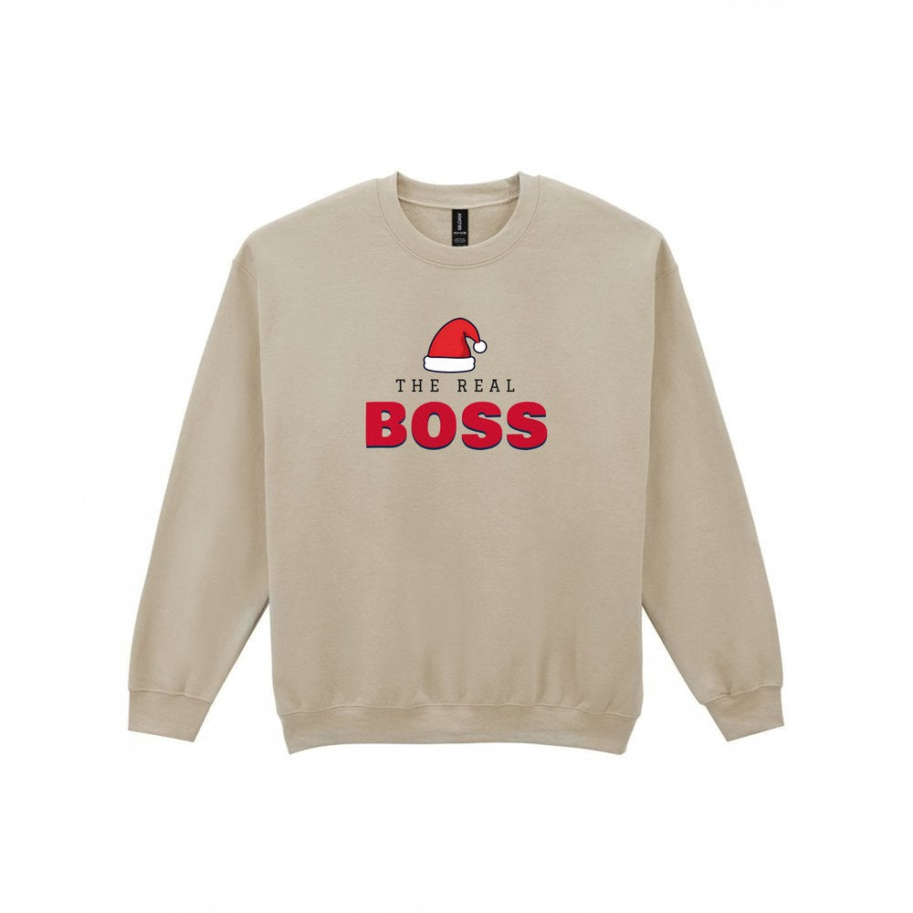 The Real Boss Christmas Jumper & T-Shirt Sweatshirt in Sand