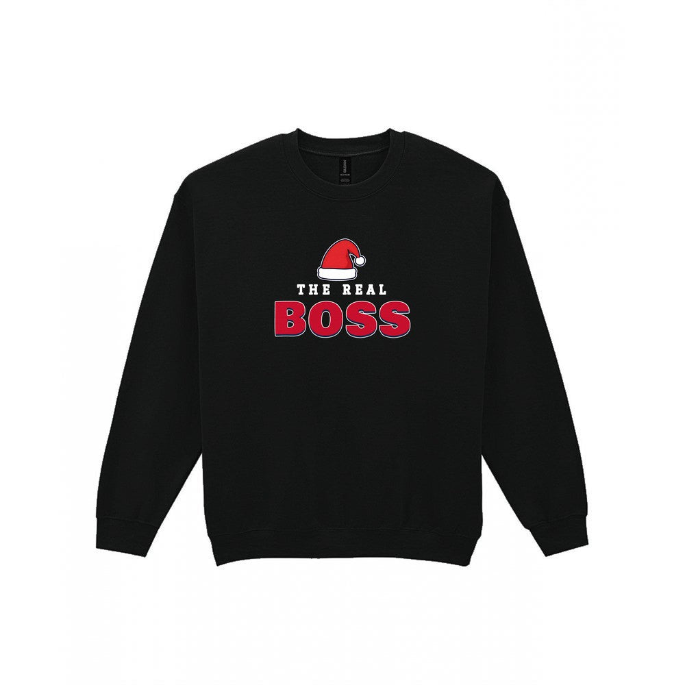 The Real Boss Christmas Jumper & T-Shirt Sweatshirt in Black