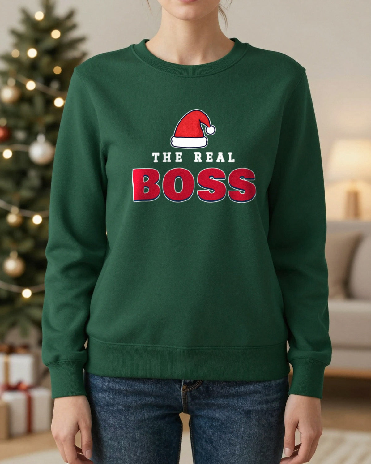 The Real Boss Christmas Jumper & T-Shirt worn