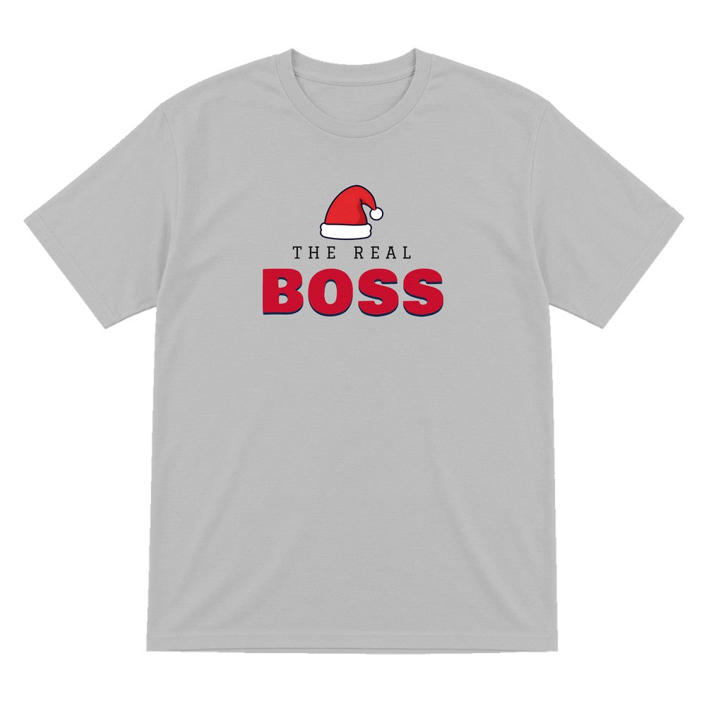 The Real Boss Christmas Jumper & T-Shirt T-Shirt in Sport Grey
