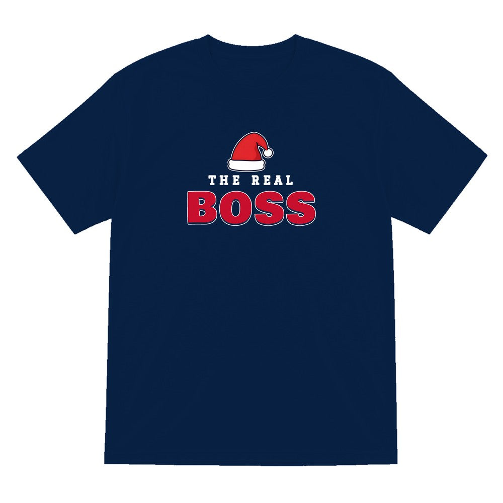 The Real Boss Christmas Jumper & T-Shirt T-Shirt in Navy