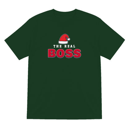 The Real Boss Christmas Jumper & T-Shirt T-Shirt in Forest Green