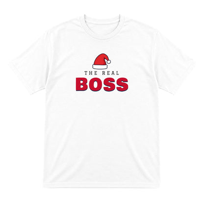 The Real Boss Christmas Jumper & T-Shirt T-Shirt in White