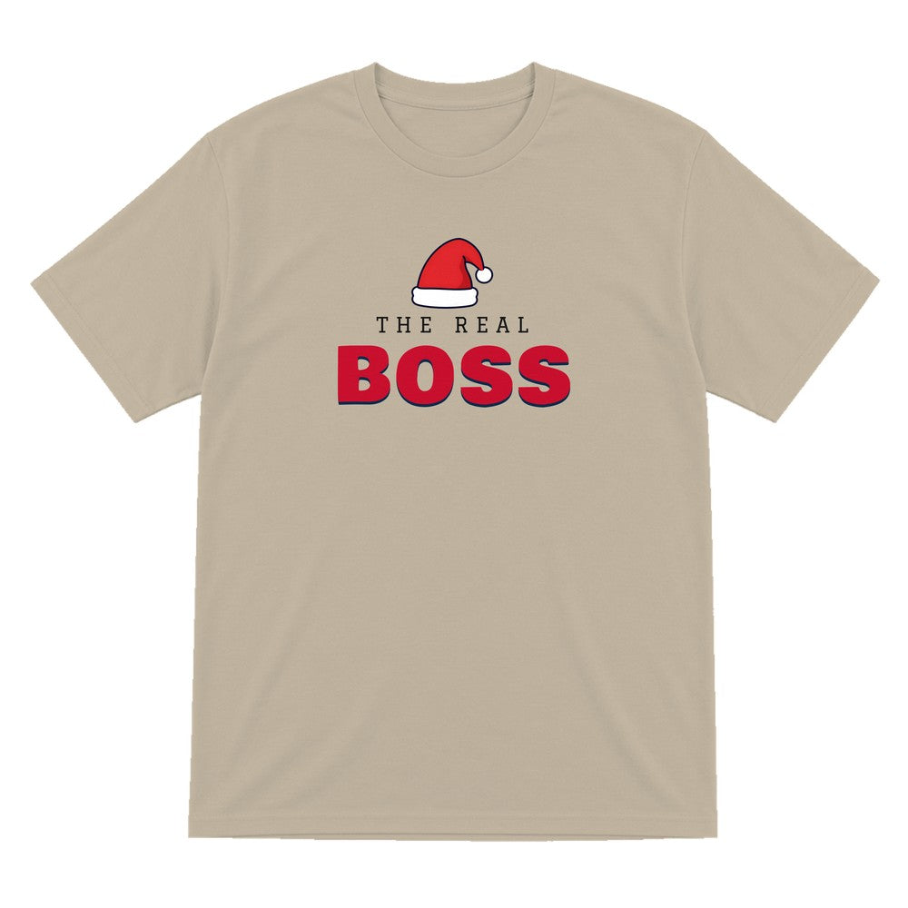 The Real Boss Christmas Jumper & T-Shirt T-Shirt in Sand