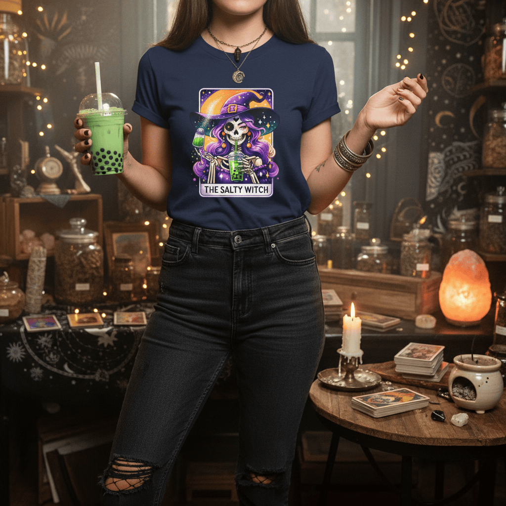 the salty witch tarot bubble tea t-shirt t-shirt tenth colour product image