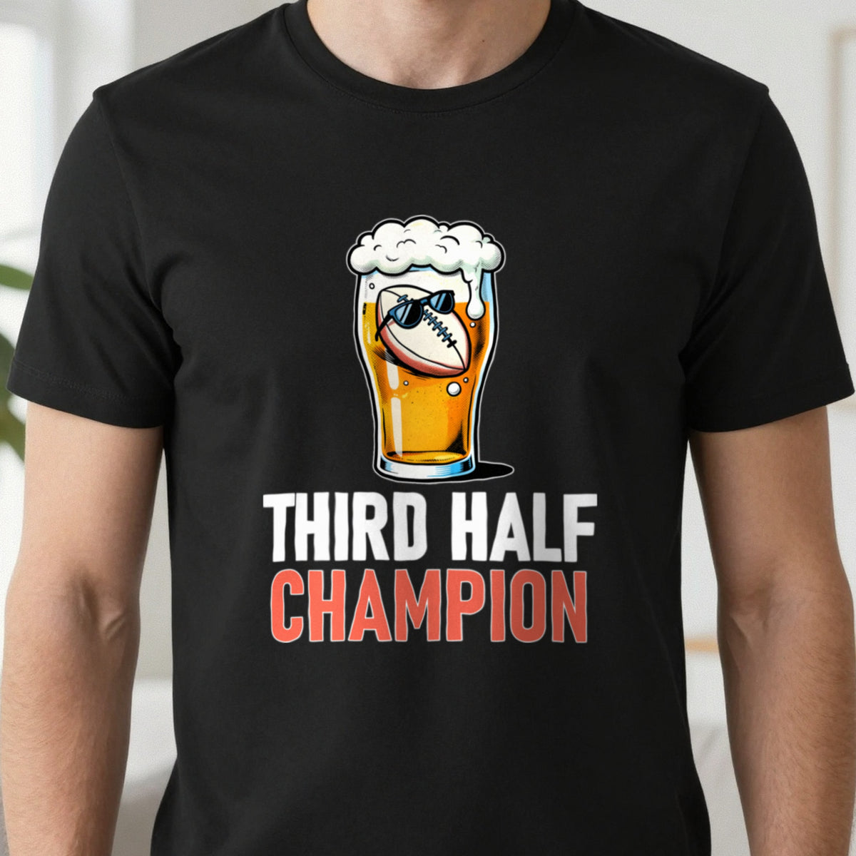 Third Half Champion Funny Rugby T-Shirt & Sweatshirt close-up