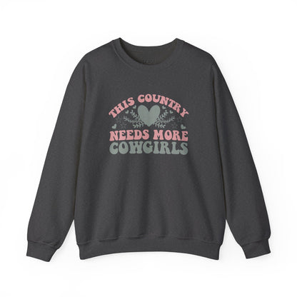this country needs more cowgirls sweatshirt dark heather sweatshirt cowgirl gift idea